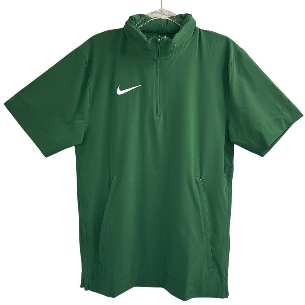 NWT Nike Woven Coaches Jacket Short Sleeve Green White Mens Size S (DV6755-341)